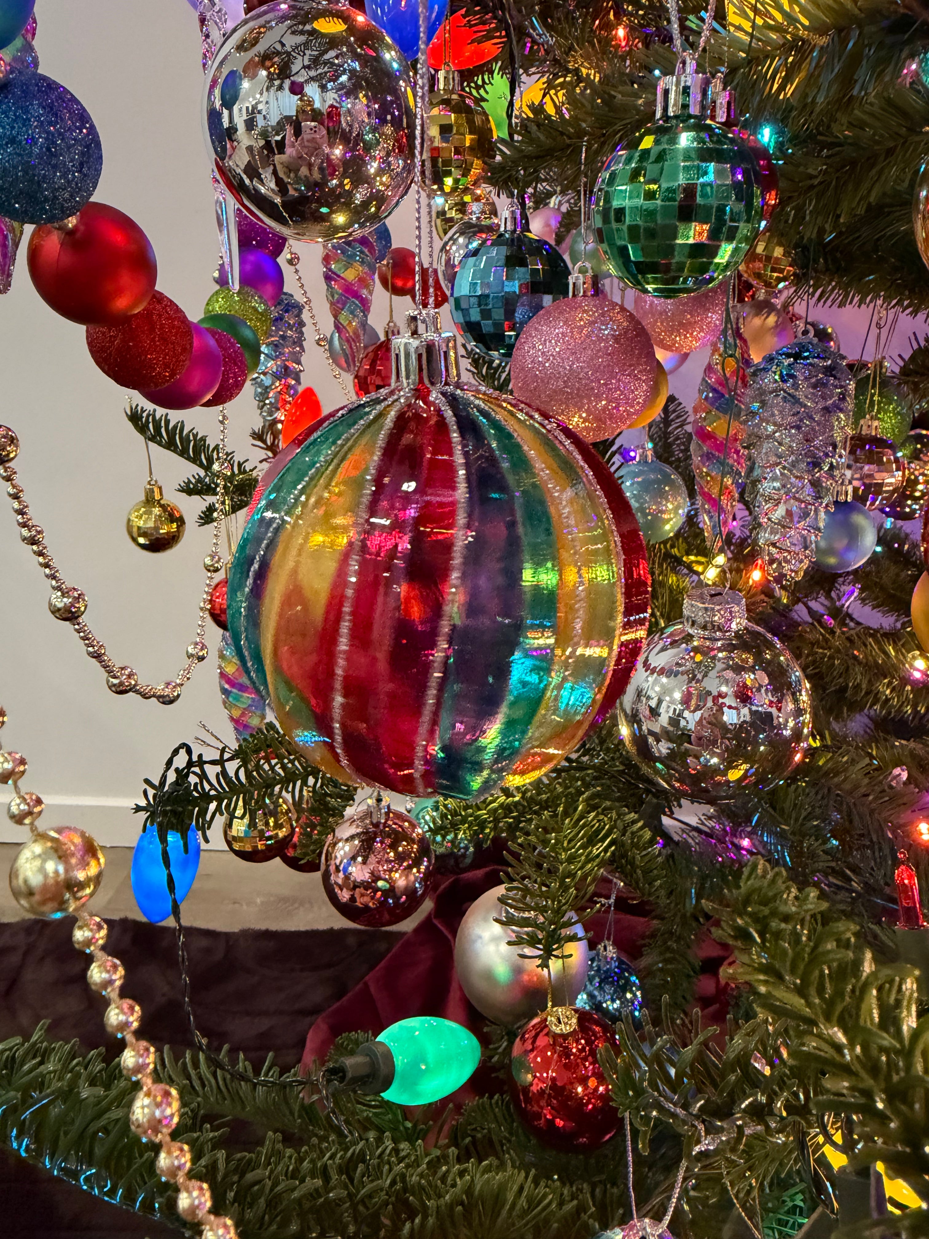 Iridescent Twirl Ball Ornament