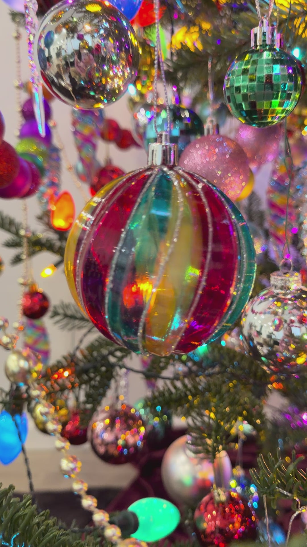 Iridescent Twirl Ball Ornament